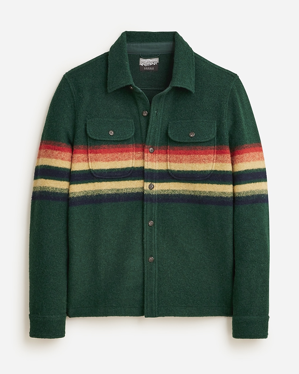 Nordic Wool-blend Blanket-stripe Shirt-jacket For Men | J.Crew