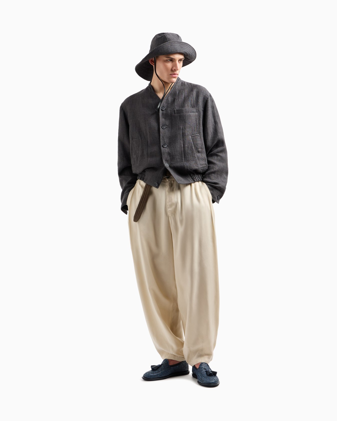 ワイドレッグパンツ ビスコース | Giorgio Armani