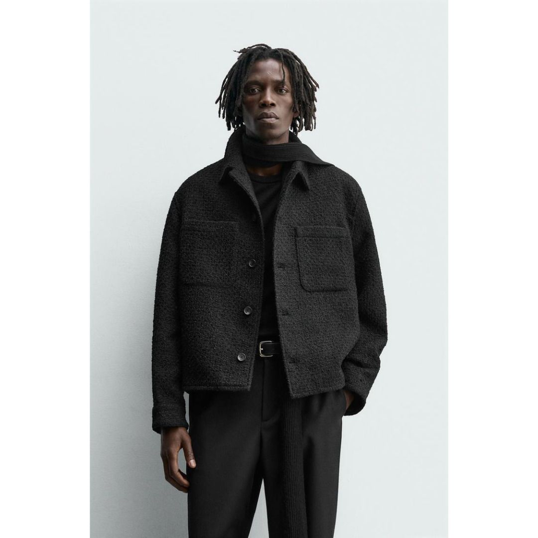 ZARA］テクスチャードポケットシャツジャケット (ZARA/テーラード