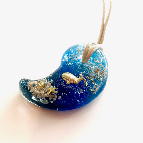 勾玉オルゴナイト【 sea 】 [ネックレス][ペンダント][ハンドメイド