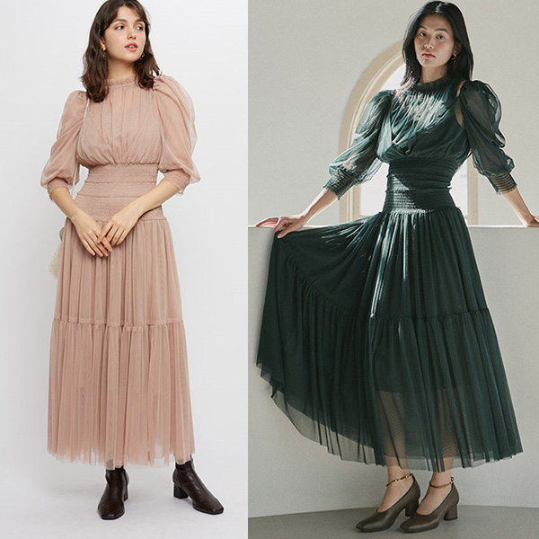 Fubail / Sustainableチュールボリュームドレス 単品購入で約5営業日内