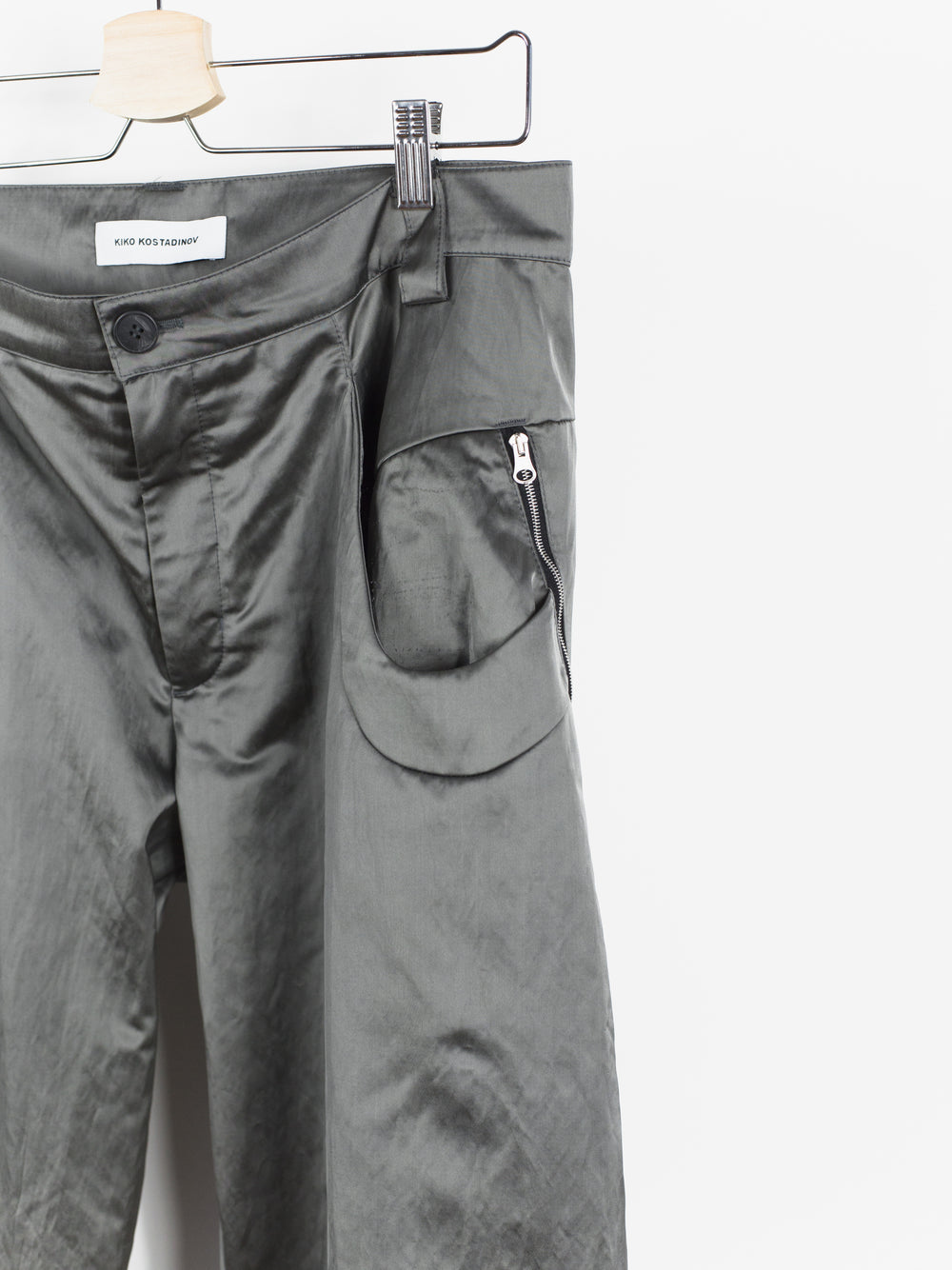 Kiko Kostadinov AW19 00072019 Silver Satin Active Irene Trousers