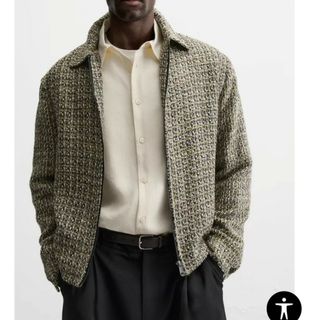 ZARA - ZARA 新品 タグ付き ジッパー付きテクスチャー素材シャツ