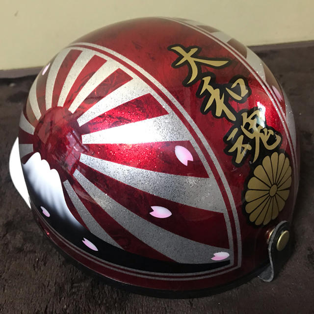 レッド ラップ塗装 富士日章 コルク半 ヘルメットの通販 by paint｜ラクマ