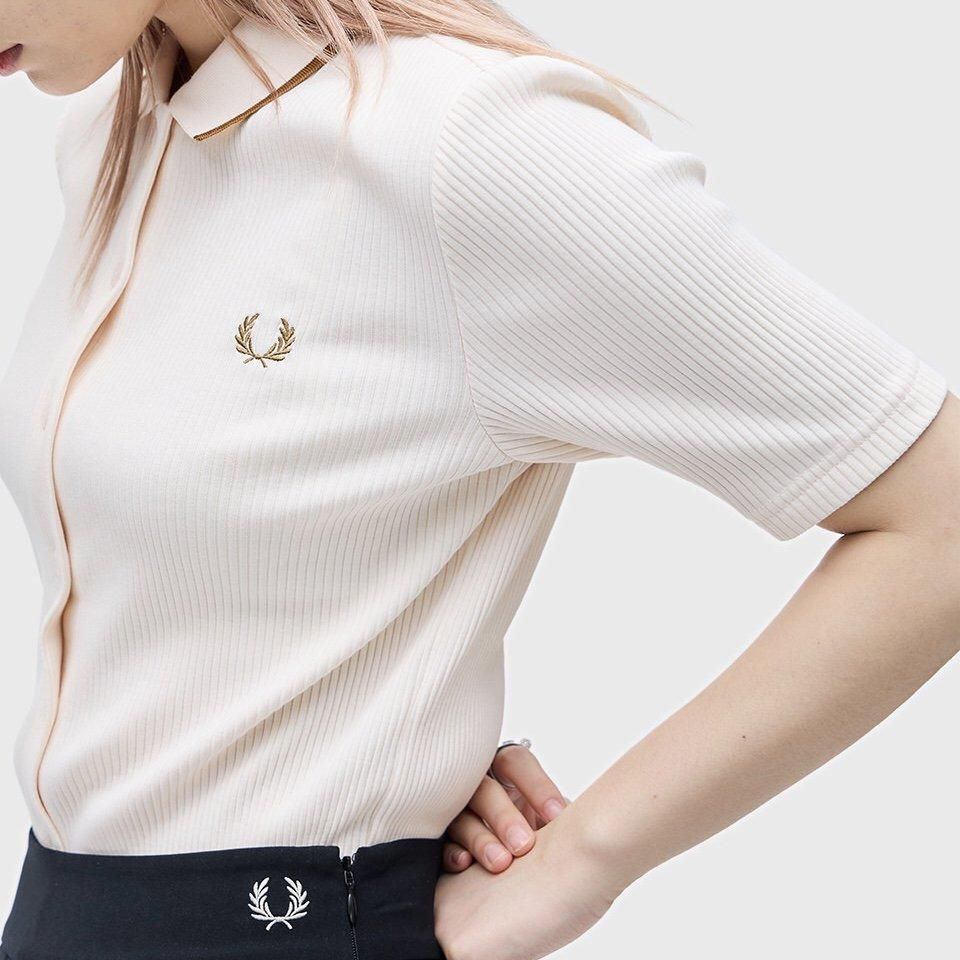 FRED PERRY - Button Through Ribbed Shirt (G7150) 正規取扱商品