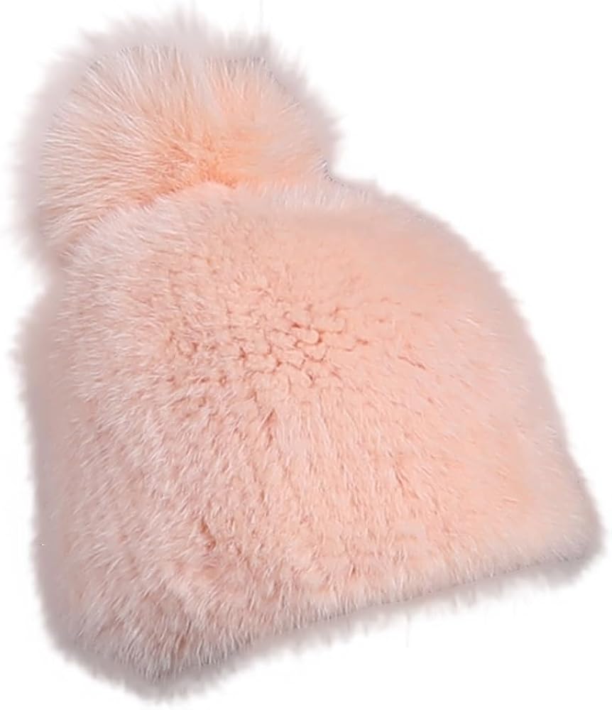 Amazon.com: BOONJOVIA Women's Winter Genuine Mink Fur Knit Beanie