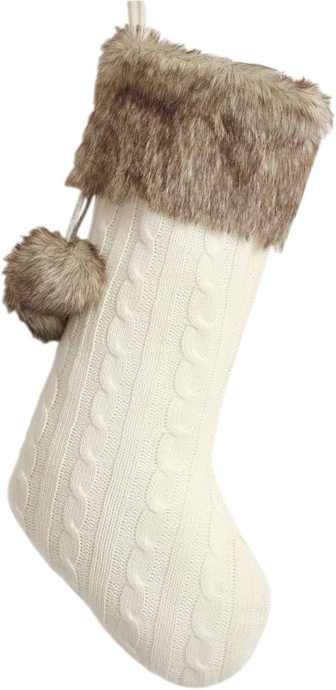 Amazon.com: Gireshome Ivory Cable Knitted Body, Faux Fur Cuff with