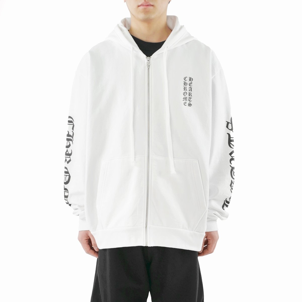 Chrome Hearts Monogram Vertical Logo Zip Up Hoodie - SRM – SHENGLI