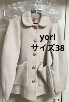 2026年最新】YORI ヨリ ラウンドカラーショート コート アイボリーの