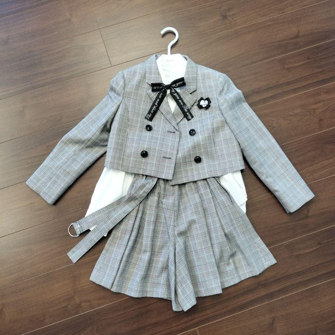 ELLE 卒業式 キュロットスーツ 150cm 七五三 結婚式 elle フォーマル子供服 靴セット ELLE 女の子 スーツ