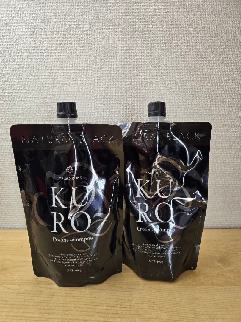 VALANROSE　KUROクリームシャンプー　400g✕2個　ブラック バランローズ（VALANROSE） KURO クリームシャンプー ナチュラル