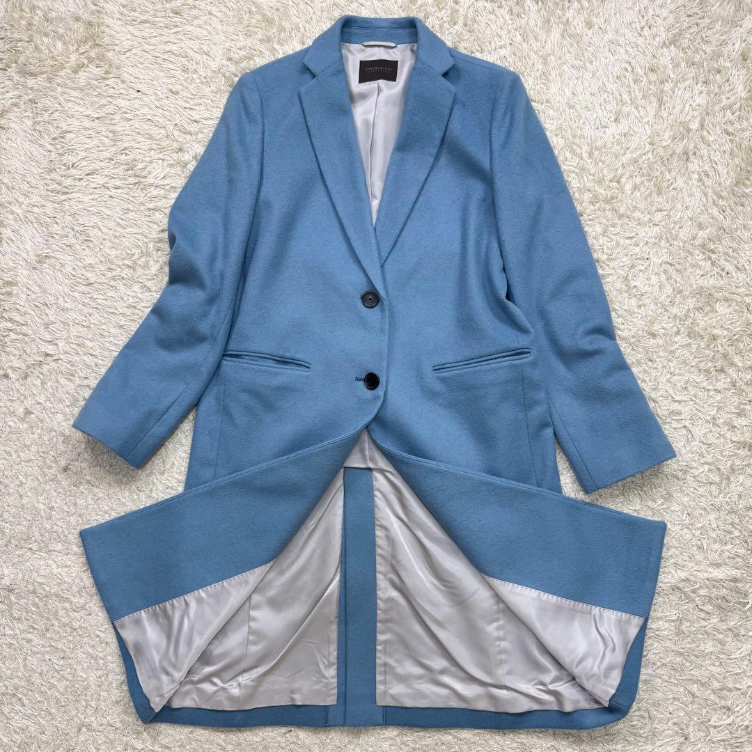 美品　トゥモローランド　チェスターコート　カシミヤ混　ブルー　レディース　S TOMORROWLAND（トゥモローランド） ウールカシミヤリバー チェスター