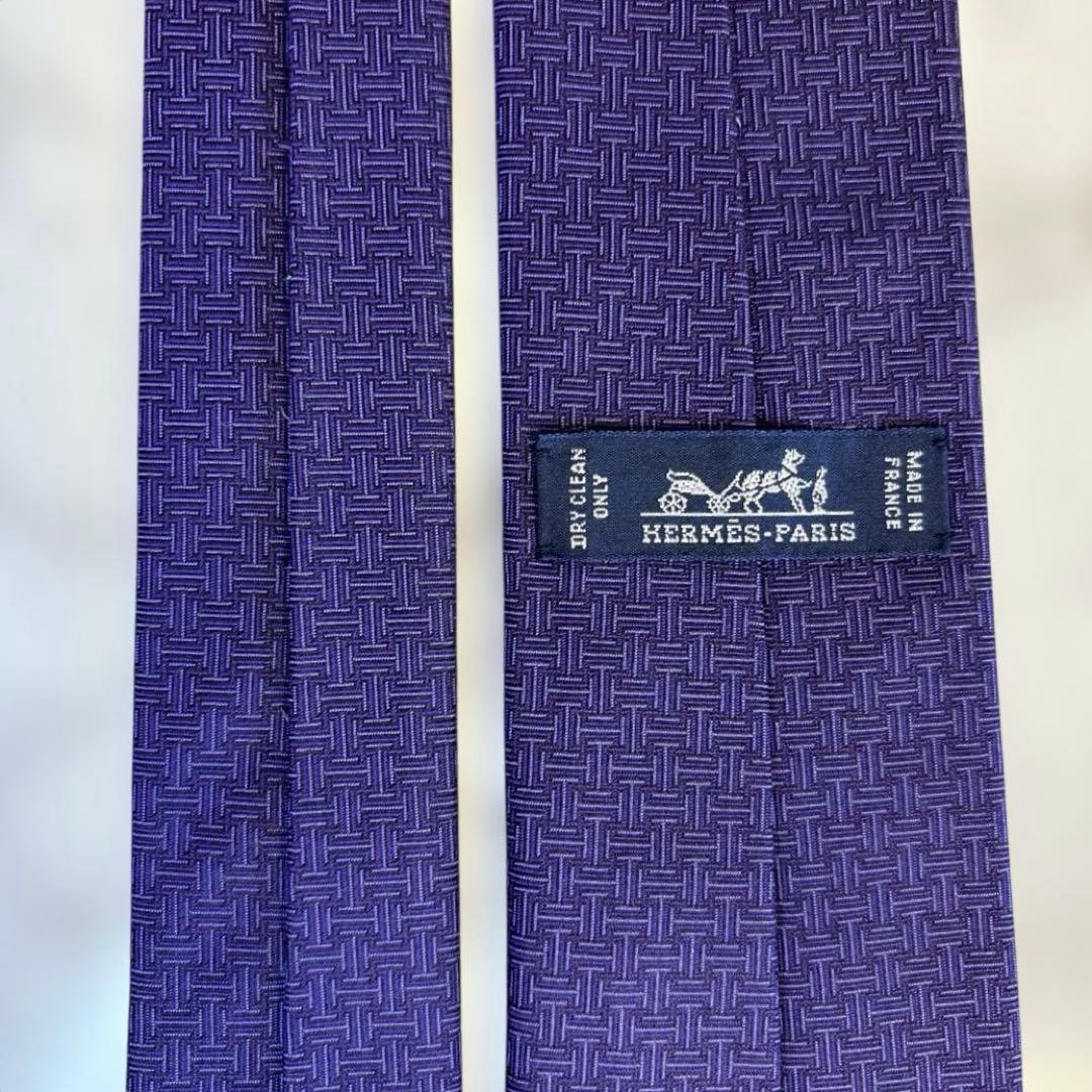 新品・部品 【箱付き&極美品✨】HERMES ネクタイ パープル 紫 ファソネ