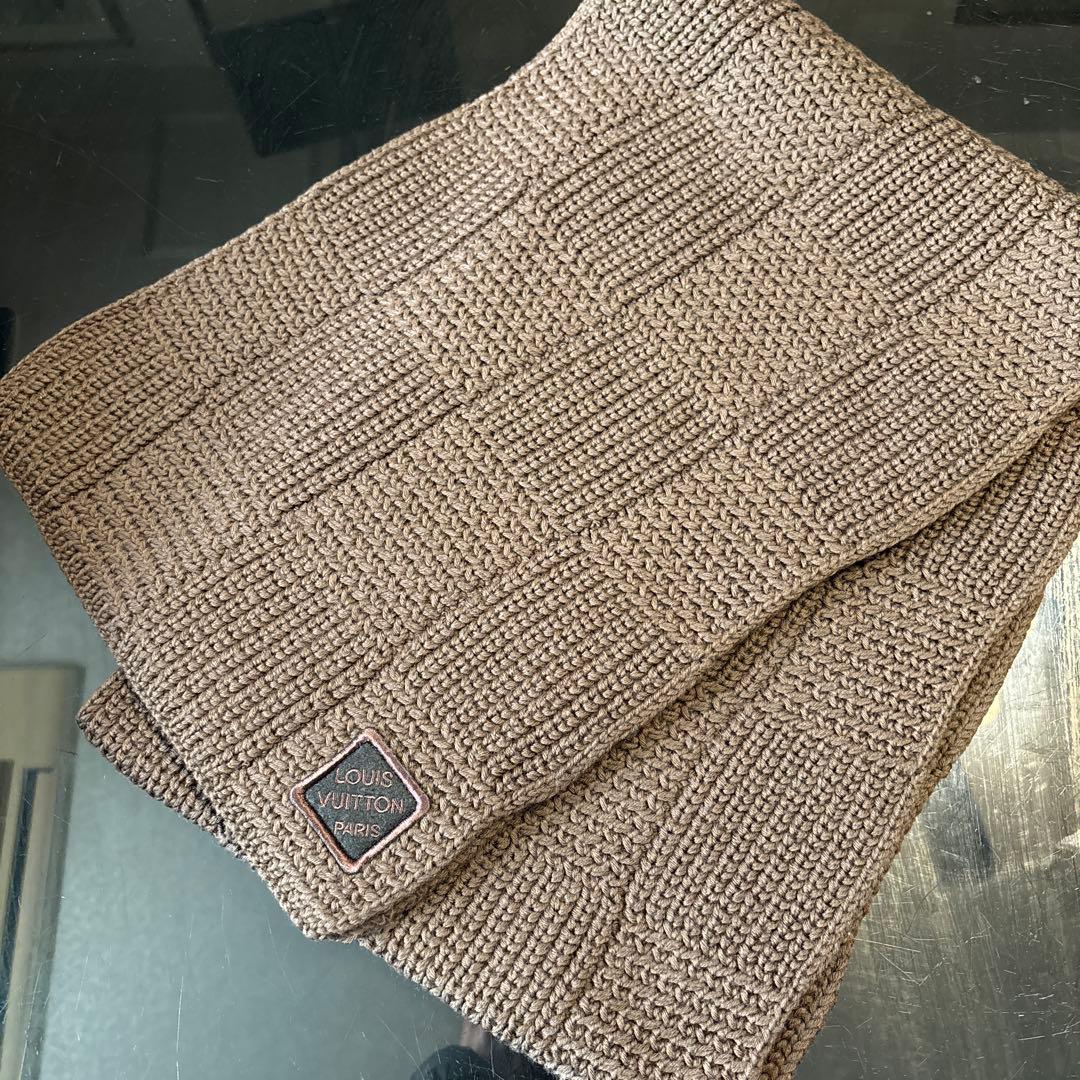 ルイヴィトン　エシャルプ　ダミエ　マフラー　ブラウン　美品 LOUIS VUITTON（ルイ・ヴィトン） 【新品同様】ルイ ヴィトン